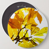 Najaarkleuren, bladeren ronde button 6,0 cm (Voorkant /achterkant)