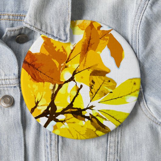 Najaarkleuren, bladeren ronde button 6,0 cm (In situ)