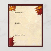 Najaarkleuren bladeren structuur kleine evenementb flyer (Achterkant)