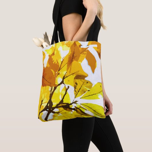 Najaarkleuren, bladeren tote bag (Dichtbij)