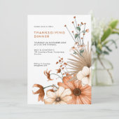 Najaarkleuren Floral Foliage Thanksgiving Kaart (Staand voorkant)