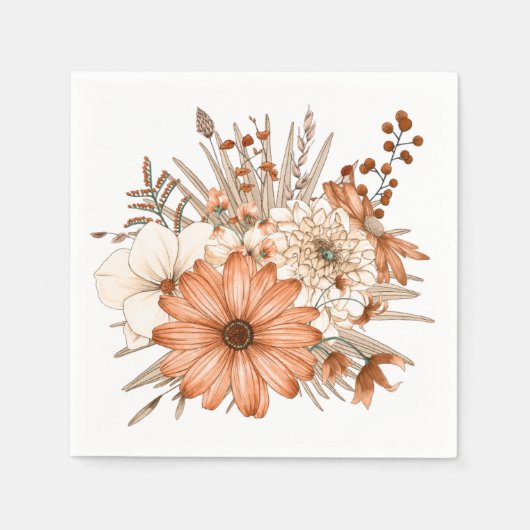 Najaarkleuren Florals Foliage Thanksgiving Servet (Voorkant)