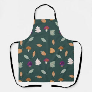 Najaarkleuren met bladeren en paddenstoelen schort