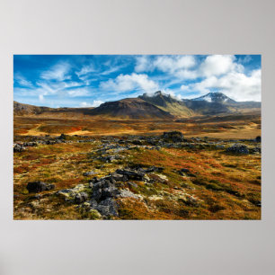 Najaarkleuren op het landschap poster