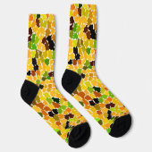 Najaarkleuren Oranje rood geel appel groen bruin Sokken (Rechts)