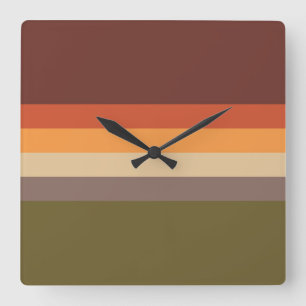 Najaarkleuren - Rood Oranje geel Tan Green Brown Vierkante Klok