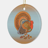 Najaarkleuren Thanksgiving mannetje Turkey Fanned Keramisch Ornament (Links)