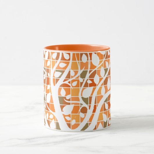 Najaarkwadraten en bladeren mok (Midden)