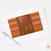Najaarleder en stripes Wijnlabel Rechthoekige Sticker (Envelop)