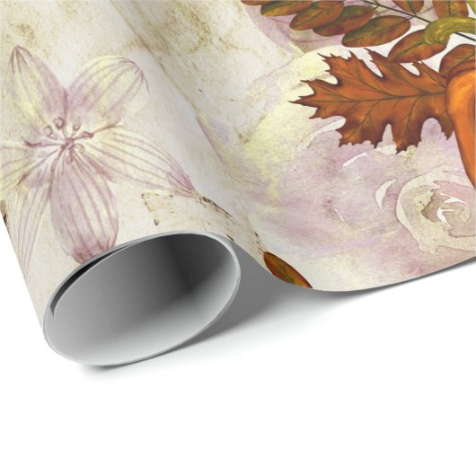 Najaarleien en pompoen Herfst Patroon Cadeaupapier (Rol Hoek)