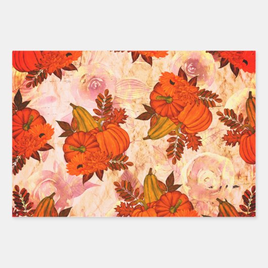 Najaarleien en pompoen Herfst Patroon Inpakpapier Vel (Voorkant 3)