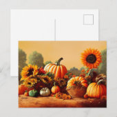 Najaarluiers en zonnebloemen briefkaart (Voorkant / Achterkant)