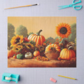 Najaarluiers en zonnebloemen tissuepapier (Craft)