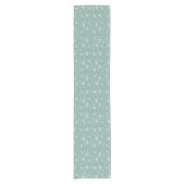 Najaarn Leaves Pattern Sage Green Korte Tafelloper (Voorkant)