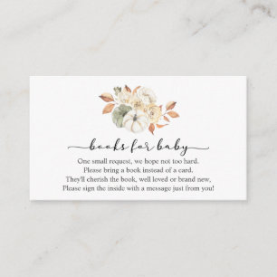 Najaarpompoenboeken voor Baby-invoegkaart Informatiekaartje