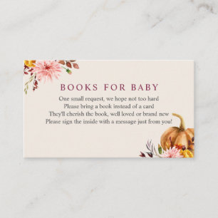 Najaarpompoenboeken voor Baby-invoegkaart Informatiekaartje