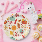 Najaarpompoenen en Bord van bladpatroonpapier (Feest)