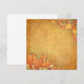 Najaarpompoenen en foliage illustratie notitiekaartje (Voorkant / Achterkant)