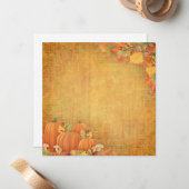 Najaarpompoenen en foliage illustratie notitiekaartje (Voorkant / Achterkant in situ)