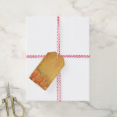 Najaarpompoenen en olievloeiend Label met decorati Cadeaulabel (Met Touw)