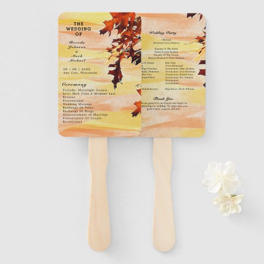 Najaarprogramma laat Oranje gele weddenschappen Handwaaier (Voorkant en achterkant)