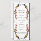 Najaarprogramma voor de bruiloft kaart (Achterkant)