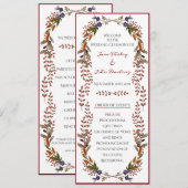 Najaarprogramma voor de bruiloft kaart (Voorkant / Achterkant)