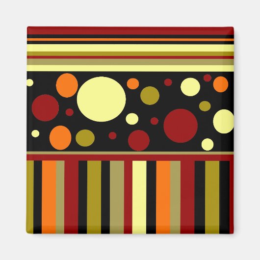Najaars aardbeentjes stripes poka dots Patroon Magneet (Voorkant)