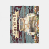 Najaars Antiek Rustic Truck & Herfst Pumpkins Fleece Deken (Voorkant)