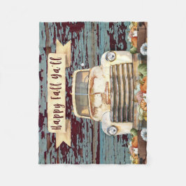 Najaars Antiek Rustic Truck & Herfst Pumpkins Fleece Deken