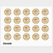 Najaars Baby shower voor zonnebloempitten Ronde Sticker (Vel)