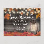 Najaars bladeren en langsloppenwijk bewaren de dat aankondigingskaart (Voorkant)