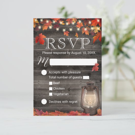 Najaars bladeren en  trekvogels RSVP (Staand voorkant)