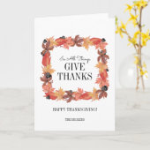 Najaars bladeren geven Bedankt Thanksgiving kaart (Gele Bloem)