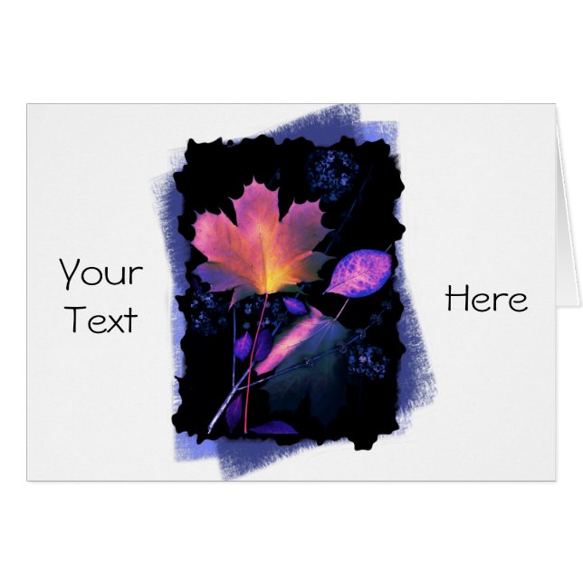 Najaars bladeren in Neon en Blue (Voorkant Horizontaal)