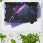 Najaars bladeren in Neon en Blue Theedoek (Gevouwen)