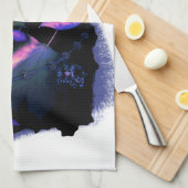 Najaars bladeren in Neon en Blue Theedoek (Quarter Fold)