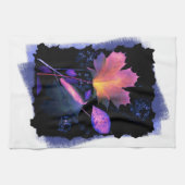 Najaars bladeren in Neon en Blue Theedoek (Horizontaal)