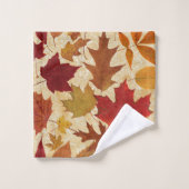Najaars bladeren op Beige Damask Bad Handdoek (Wasdoekje)