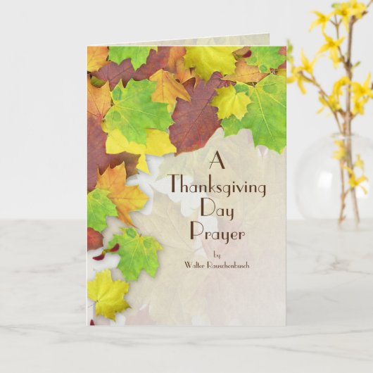 Najaars bladeren, Thanksgiving dag gebed Kaart (Gele Bloem)
