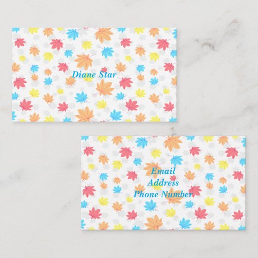 Najaars bladeren visitekaartje (Voorkant / Achterkant)