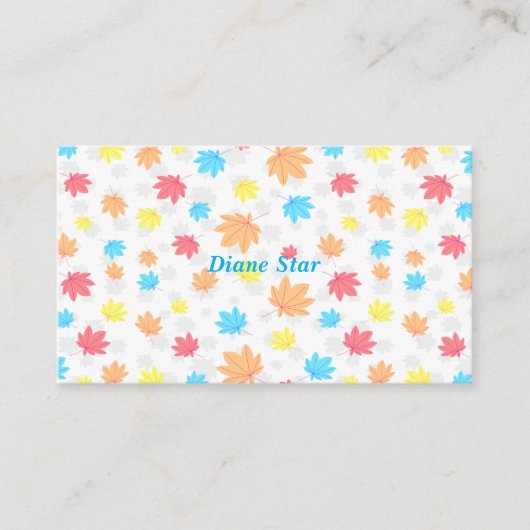 Najaars bladeren visitekaartje (Voorkant)