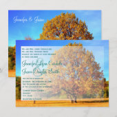 Najaars - boom - afgeveegde bladeren vallen de uit kaart (Voorkant / Achterkant)