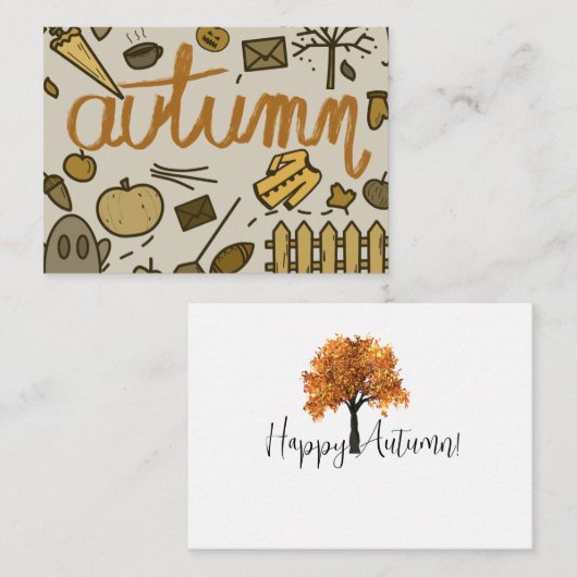Najaars briefkaart met enveloppe Herfst (Voorkant / Achterkant)