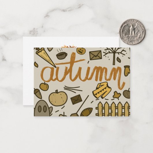 Najaars briefkaart met enveloppe Herfst (Voorkant / Achterkant in situ)