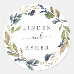 Najaars bruinhuwelijkse wijnen ronde sticker