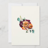 Najaars Colors Burgundy Sinaasappel Blush Wedding  Kaart (Achterkant)