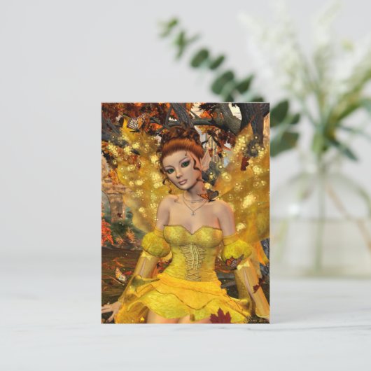 Najaars Dance Fae Fantasy Art Briefkaart (Staand voorkant)