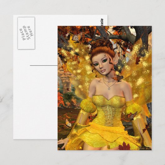 Najaars Dance Fae Fantasy Art Briefkaart (Voorkant / Achterkant)