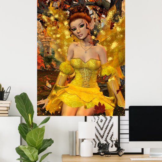 Najaars Dance Fae Fantasy Art Poster (Thuiskantoor)